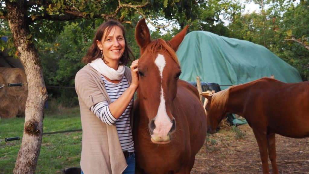 Aux gîtes du domaine de Lavayssade, Hélène a également développé une activité de gardiennage de chevaux.<br>